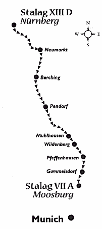 Route from Nürnberg to Moosburg