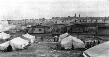 Stalag VII A, with the town of Moosburg in the distance (click for larger image)