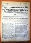 Liste officielle des prisonniers de guerre
